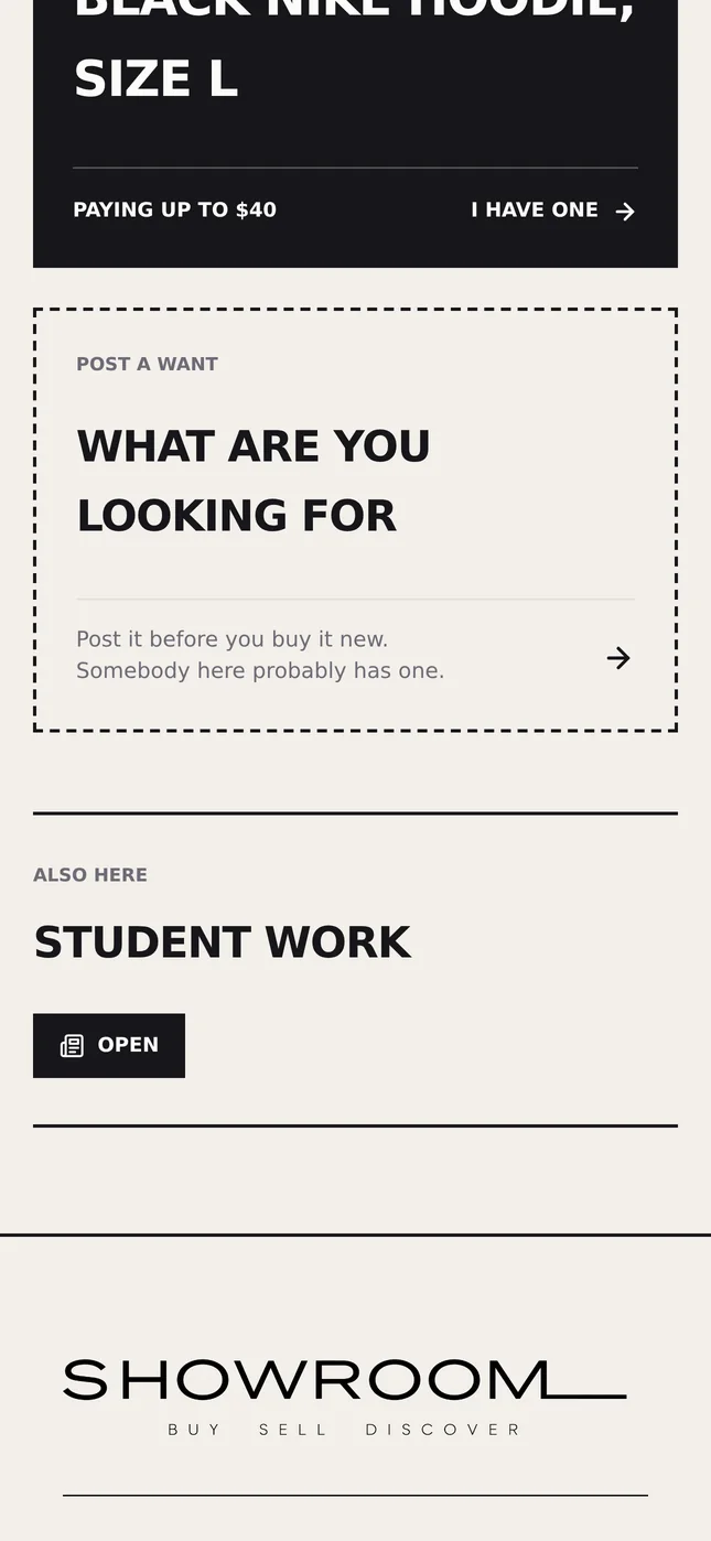 Wants, on a phone